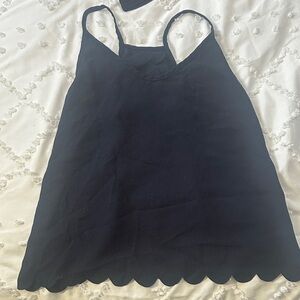 SHEIN Navy Blue Scalloped Hem Camisole
